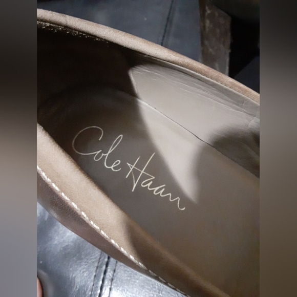 Cole Hann Nike  Womens Leather Upper Highheel Block Pump Brown Tan Size 9B - Picture 7 of 13